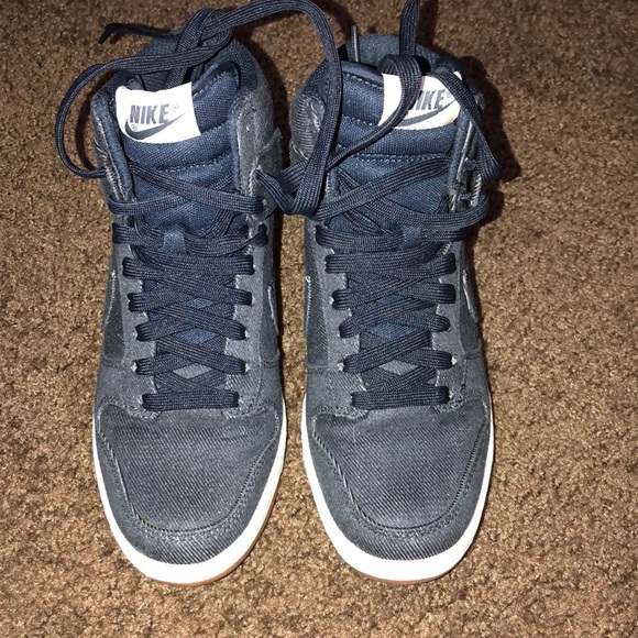 Nike Dunk SkyHigh Denim Wedge Sneakers - Picture 2 of 7